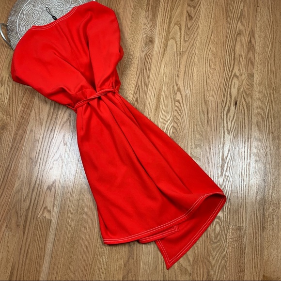 Next Tailoring Wrap Dress Kimono Sleeve Neon 12 - Picture 6 of 8